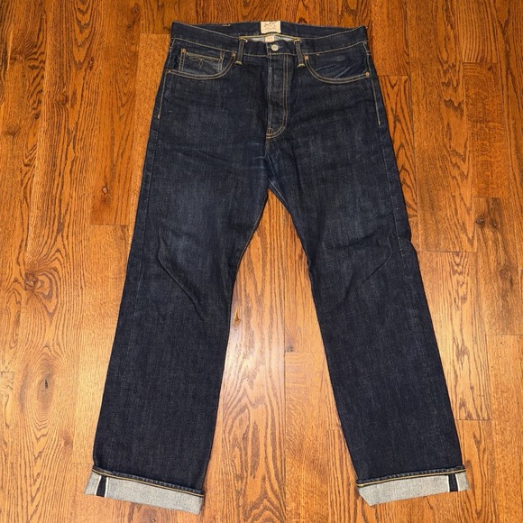 Double RL RRL Ralph Lauren Japanese Woven Selvedge Jeans Straight Fit Mens 34x32 - Picture 2 of 9